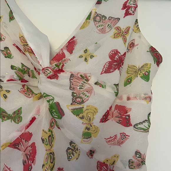 Idlentity by Lord & Taylor Multicolor Butterfly Camisole Y2K 100% Silk Rainbow - Picture 10 of 13